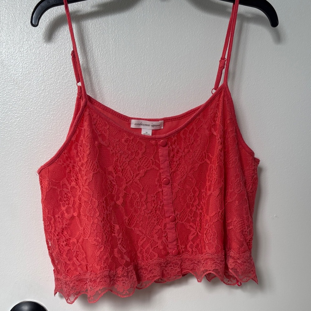 Ambiance Coral Camisole Top